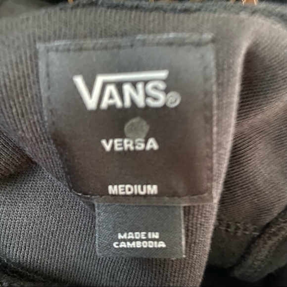Vans Black Standard Versa Sweatshirt Hoodie With Checker Detail On 1 sleeve Sz M - Picture 4 of 8